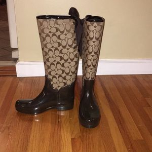 Size 8 COACH Rain boots